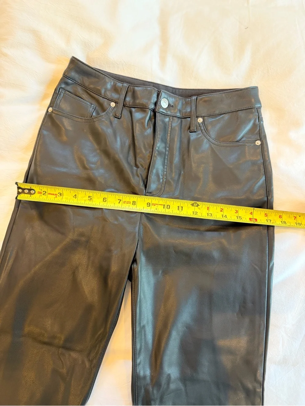 Express Black Faux Leather Straight-Leg Pants